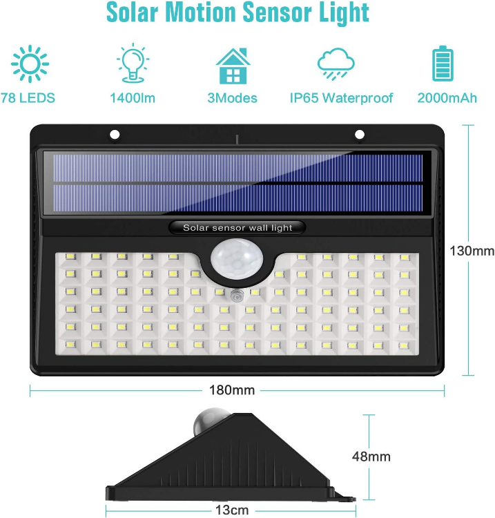 solar powered outdoor wall light