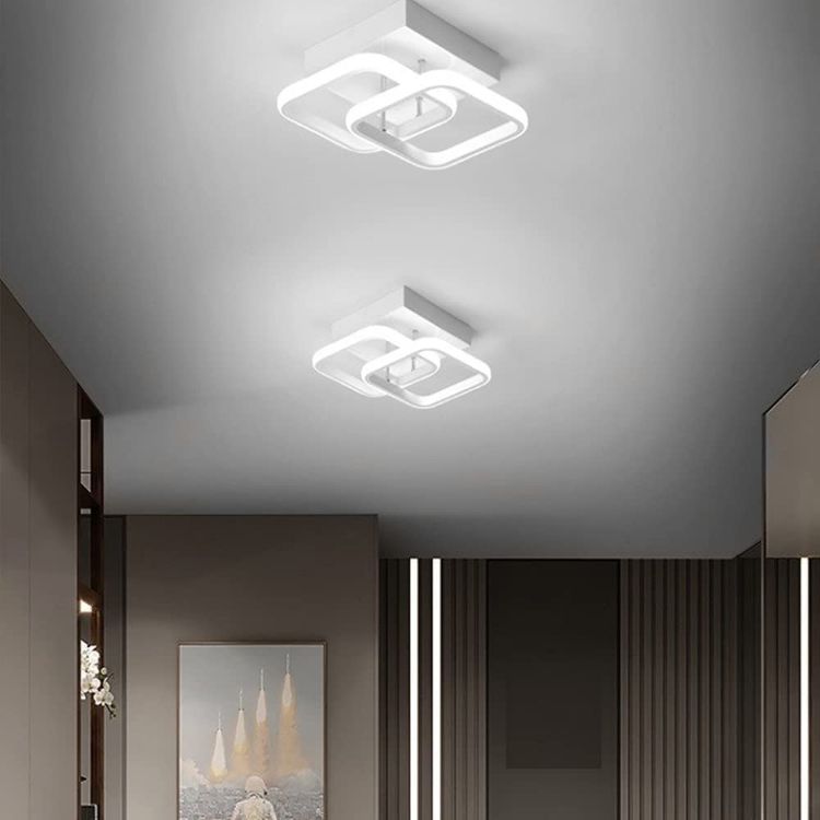 Picture of Ceiling Light Modern 22W LED Dimmable Acrylic Square LED Ceiling Lamp for Hallway Office Bedroom etc.