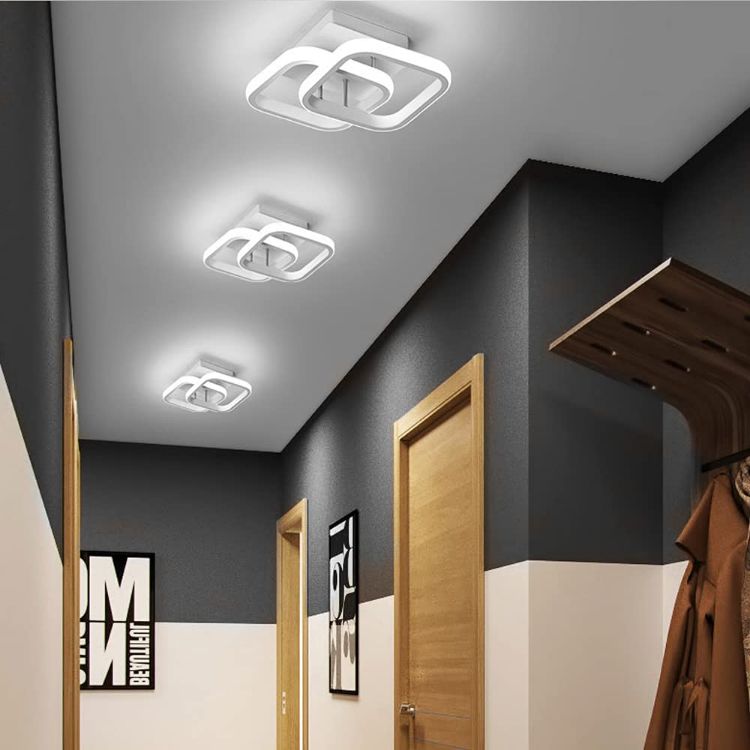 Picture of Ceiling Light Modern 22W LED Dimmable Acrylic Square LED Ceiling Lamp for Hallway Office Bedroom etc.