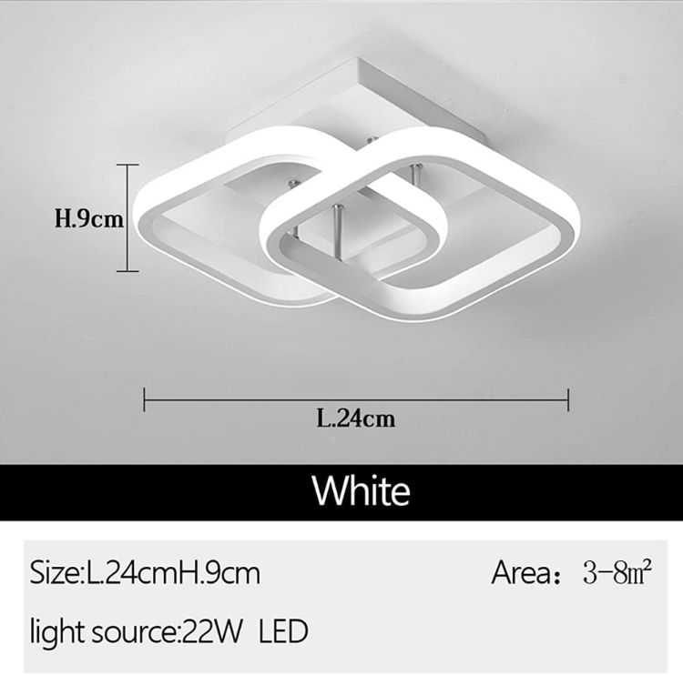 Picture of Ceiling Light Modern 22W LED Dimmable Acrylic Square LED Ceiling Lamp for Hallway Office Bedroom etc.