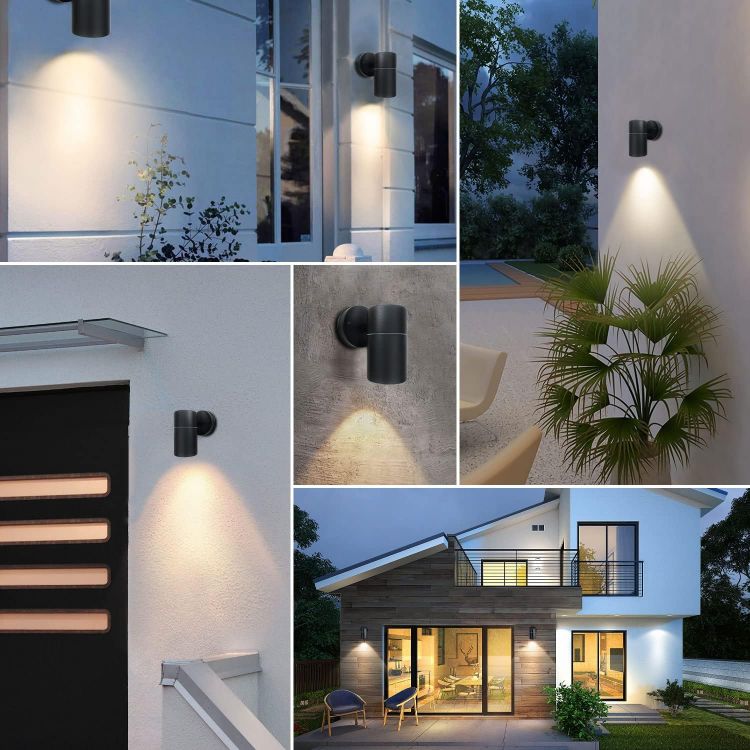 Picture of Modern Outdoor Wall Lighting, IP44 Rated Black Outdoor Garden Down Wall Light for Garden, Patio, Balcony