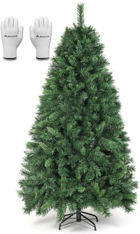 Picture of 6ft Christmas Tree, Artificial Christmas Tree With Metal Stand, Spruce Pine Tree 180cm Xmas Tree, 6 ft Quick Setup Tree, Christmas Decoration