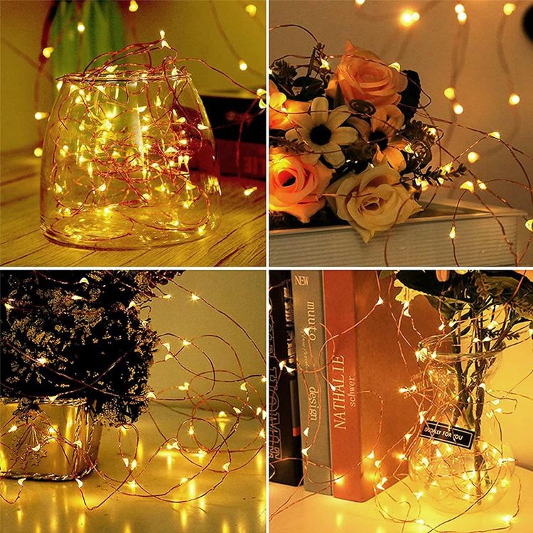 Picture of Alpha Fairy Lights, 50 LED Battery Operated String Lights Copper Wire Light for Indoor Outdoor Lighting, Bedroom, Wedding Decor, Party, Christmas, Tree Decoration(5M/16ft 50Pcs/Warm White)