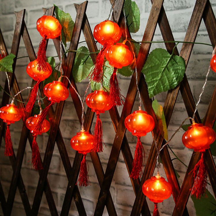 Picture of String Light Post Xmas Fairy Light Chinese Spring Festival Supplies Hanging Lantern Lights, New Year Lanterns Lunar New Year Decorations