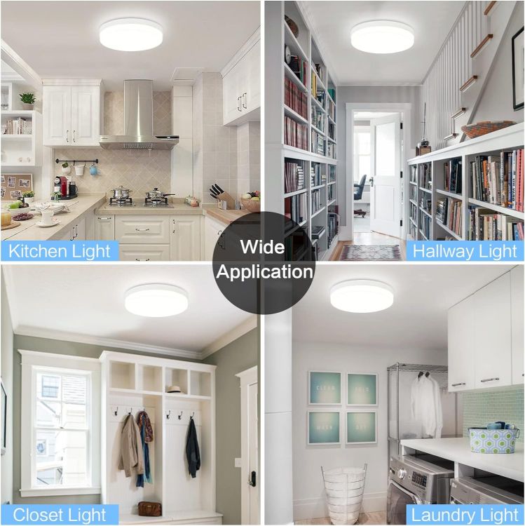 Picture of Modern Flush Ceiling Lights​, 18W 1850lm Round Ceiling Lights Daylight White 5000K, 120W Equivalent, Dome, Flush Ceiling Light 