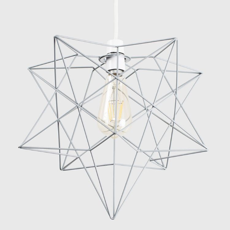 Picture of MiniSun Retro Matt Grey Geometric Star Design Ceiling Pendant Light Shade
