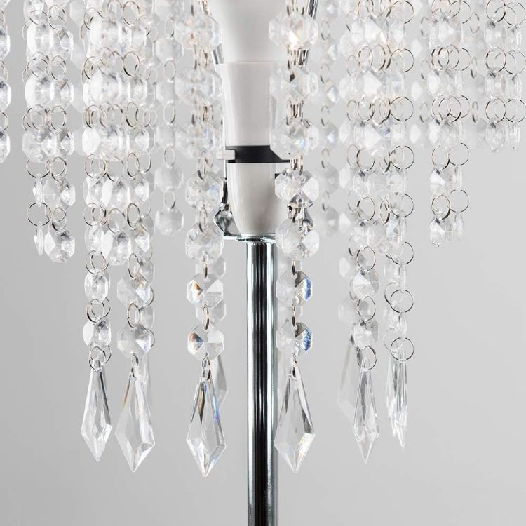 Picture of Modern Chrome Standard Floor Lamp Standing Light Acrylic Jewel Droplet Design