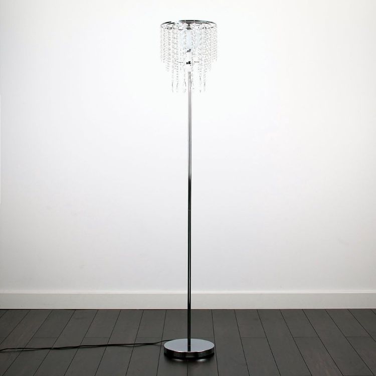 Picture of Modern Chrome Standard Floor Lamp Standing Light Acrylic Jewel Droplet Design