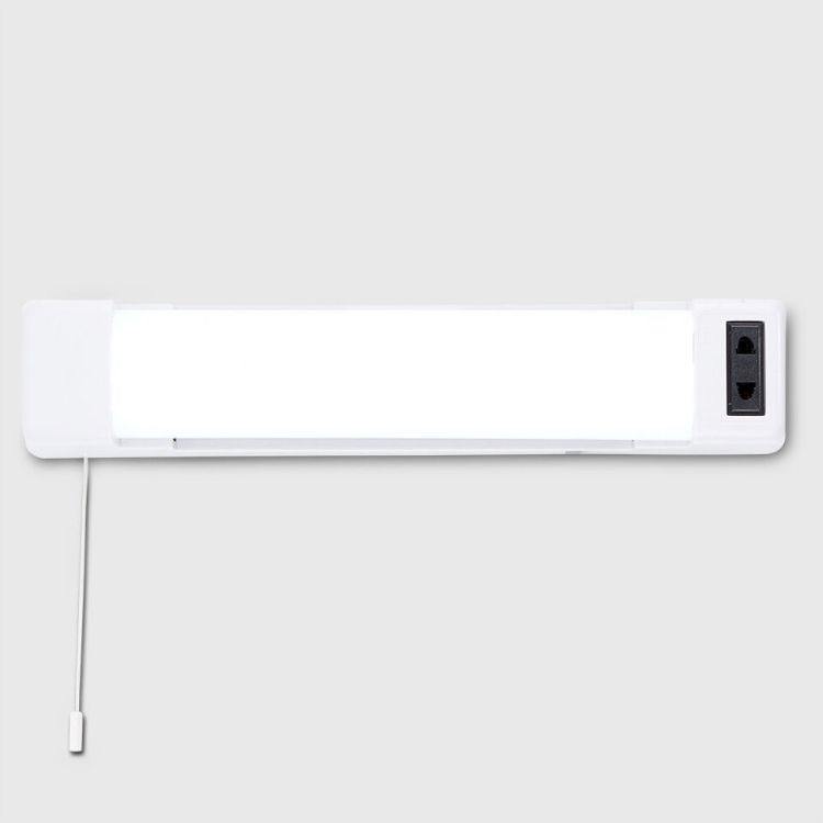 Picture of LED 5W Bathroom Shaver Socket Mirror Wall Light Pull Cord White Finish Lighting