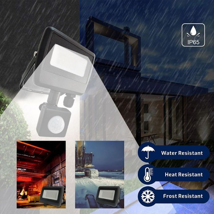 Picture of Black Floodlight IP65 50W LED Outdoor Security Slimline Garden Light Lighting