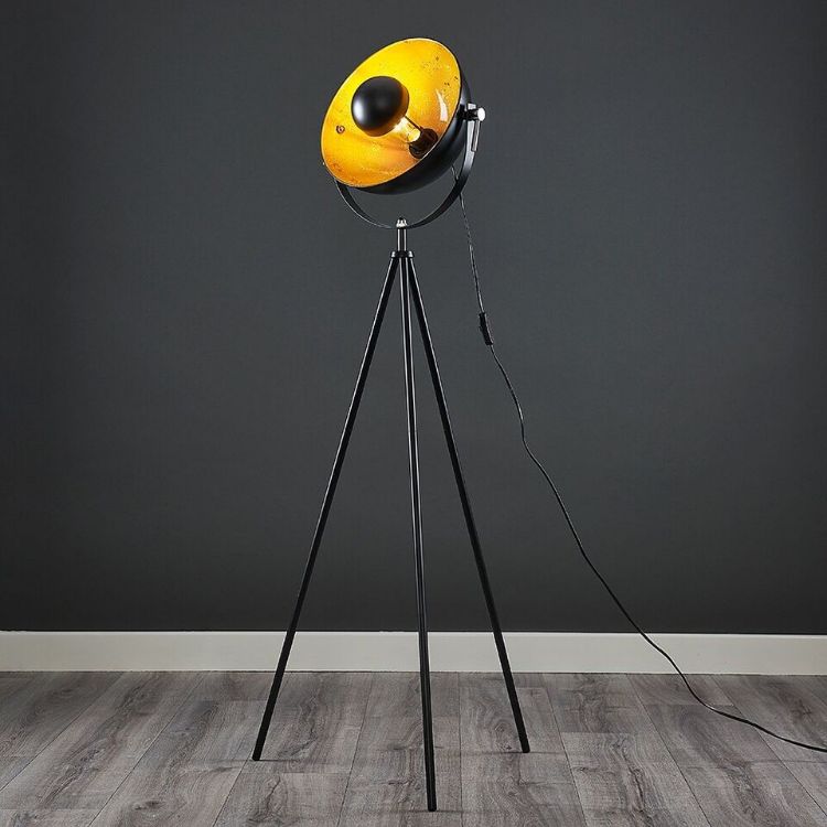 Picture of Industrial Tripod Floor Lamp Photography Free Standing Standard Light LED Bulb