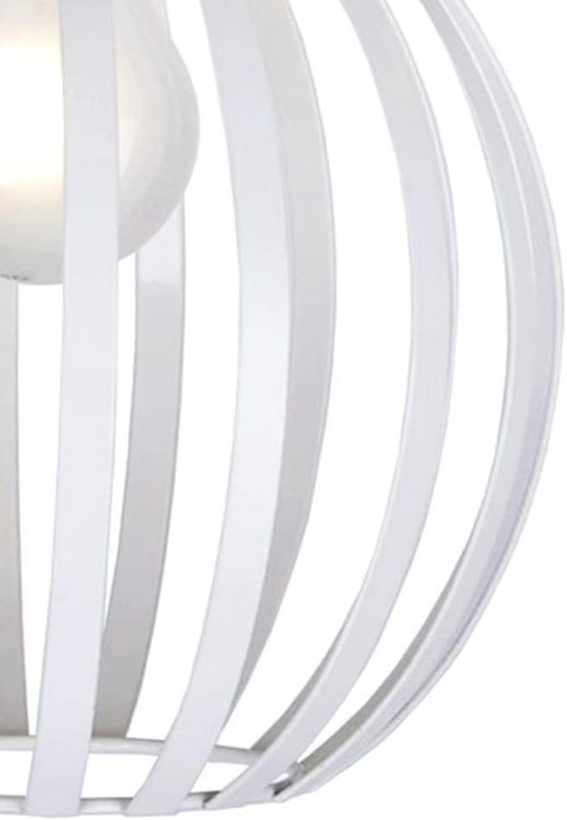 Picture of White Metal Pendant Gloss Ceiling Light Shade Lampshade Living Room Lighting