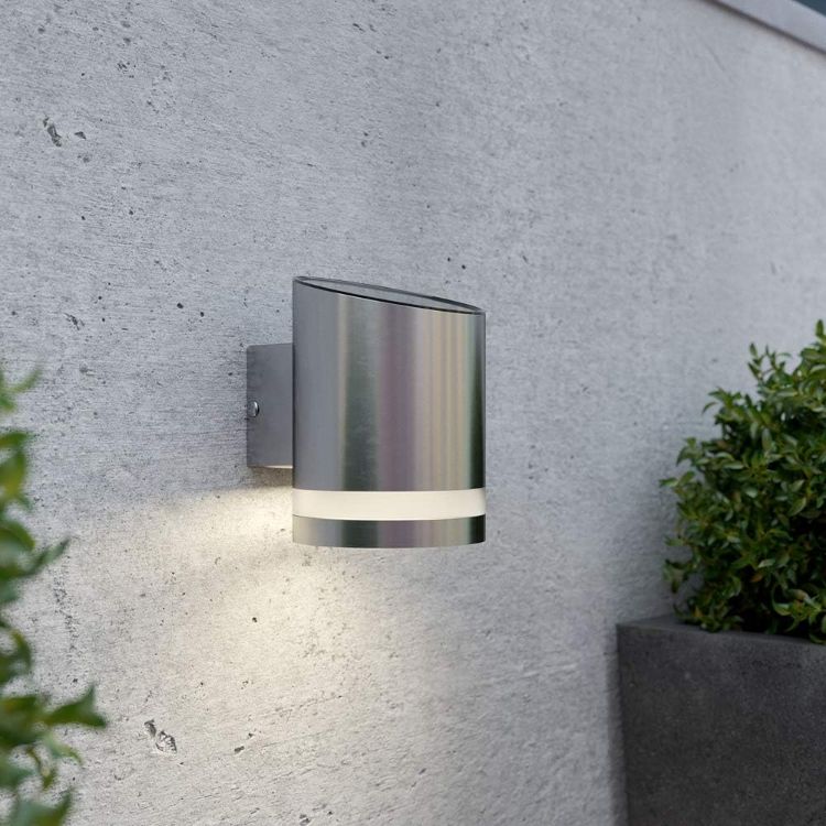 Picture of Stainless Steel Solar Premium Powered Outdoor Wall Light with Motion Sensor Aluminium