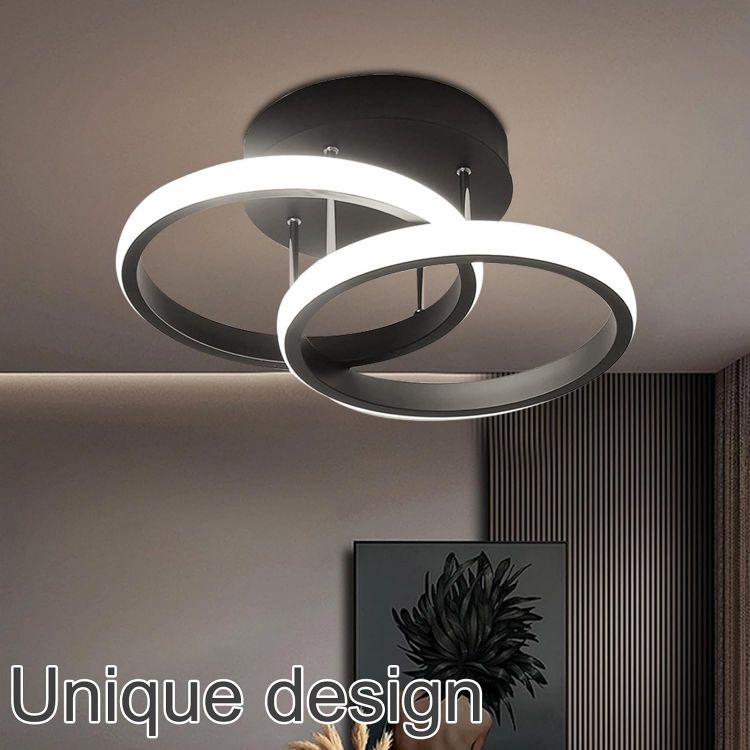 Picture of LED Ceiling Lights, Double Circle Ceiling Lights, Natural White 4500K, Suitable for Corridor Balcony Bedroom Corridor Kitchen Office 