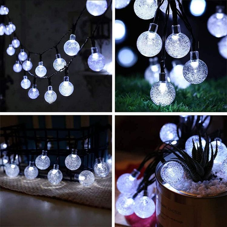 Picture of Solar Garden Lights Outdoor, 50 LED 7M/23Ft Solar String Lights Waterproof 8 Modes Indoor/Outdoor Fairy Lights for Garden Patio Yard Home Party Wedding Festival Decoration (Clear White) [Energy Class A+++]