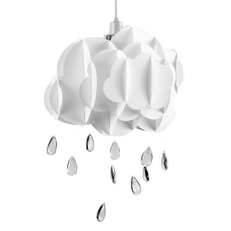 Picture of Nursery Bedroom Lampshade Cloud Pendant Jewel Droplets Ceiling Light Shade
