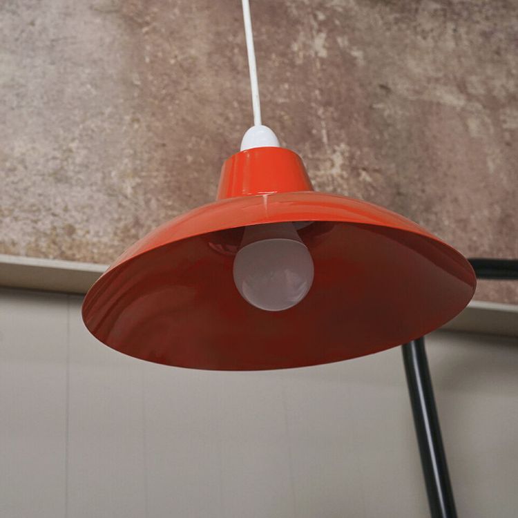 Picture of Retro Style Gloss Red Metal Easy Fit Ceiling Pendant Light Shade For Bedroom, Hallway, Living Room