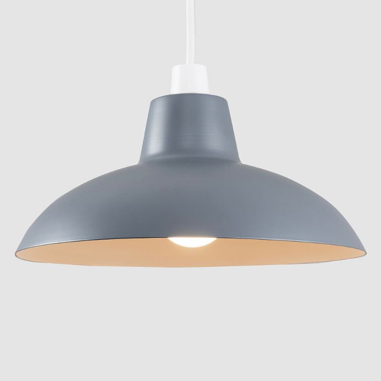 Picture of Retro Style Dark Grey Metal Easy Fit Ceiling Pendant Light Shade For Bedroom Living Room Hallway