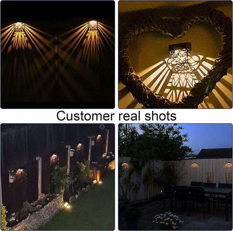 Picture of Solar Fence Lights, Solar Decorative Outdoor Garden Lights, Waterproof Wireless Outdoor Lights for Garden, Fence