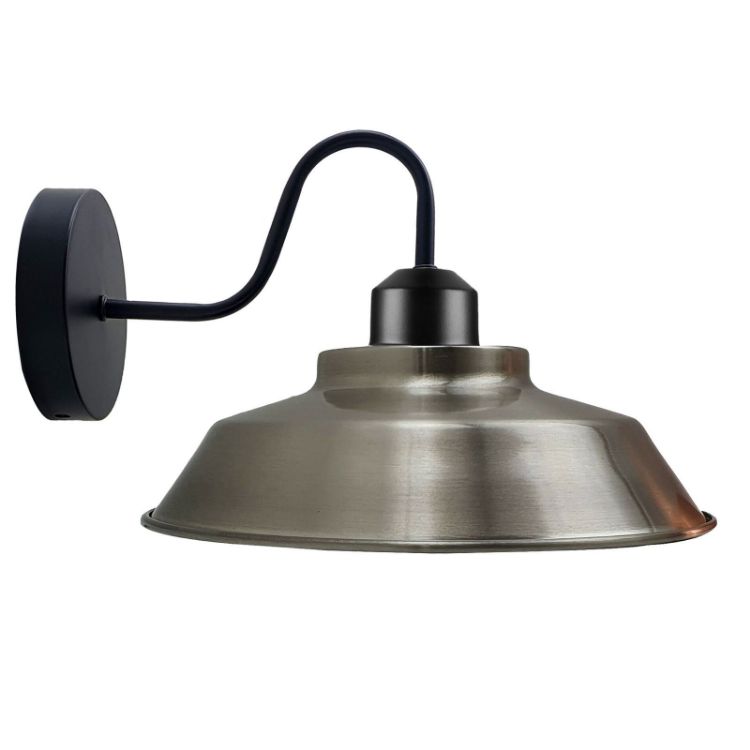 Picture of Satin Nickel Retro Wall Lamp Shade Rustic Loft Wall Sconce Industrial Wall Light