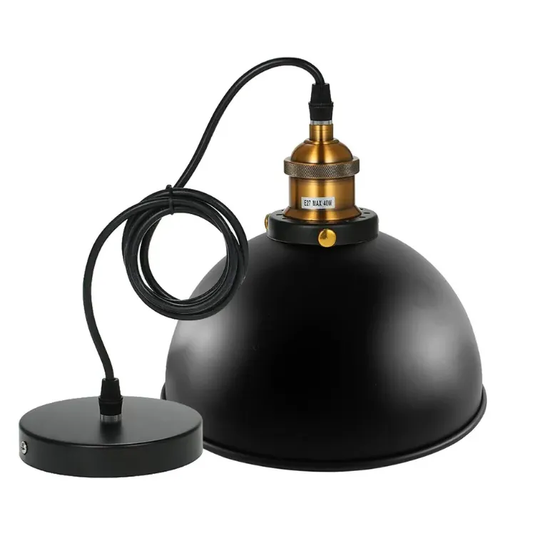 Picture of  Industrial Retro Metal Pendant Light Creative Semicircular Shape Hanging Lamp Shade Ceiling Lighting Lamps