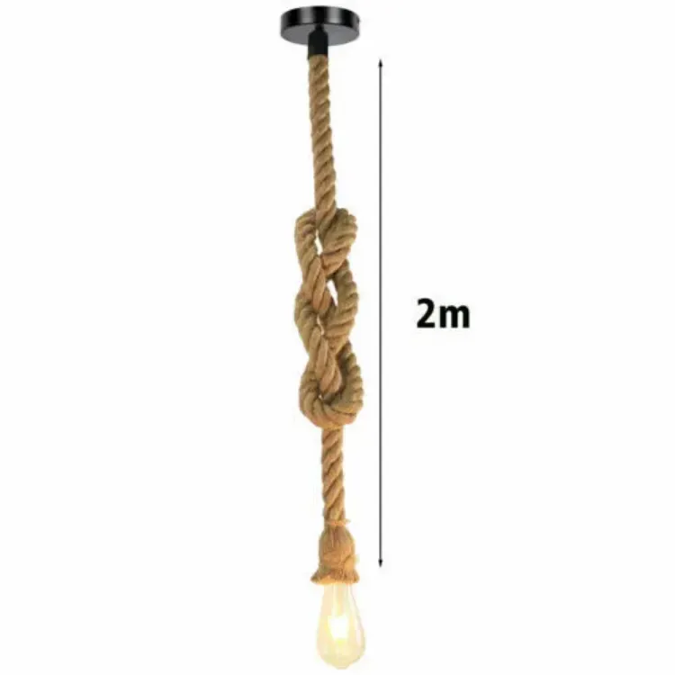 Picture of Vintage Rope Pendant Light Loft Industrial Lamps E27 Edison Lamps