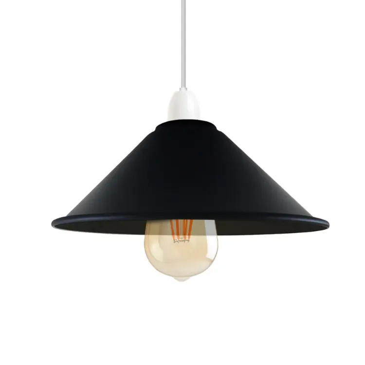Picture of Retro Hanging Lamp Vintage Pendant Light Cone Shape Black Ceiling Lamp Shade For Living Room Corridor Island,Black