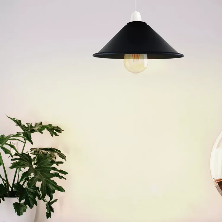 Picture of Retro Hanging Lamp Vintage Pendant Light Cone Shape Black Ceiling Lamp Shade For Living Room Corridor Island,Black