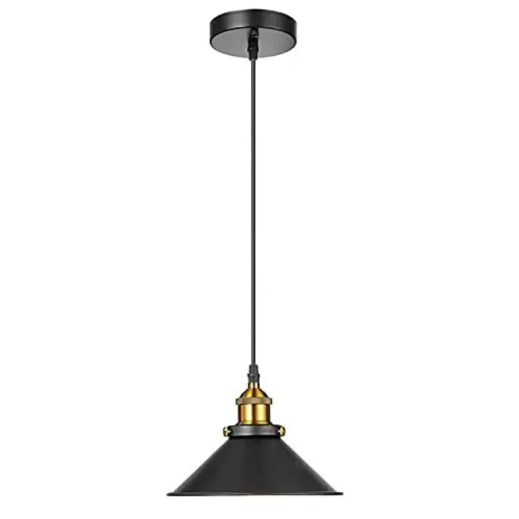 Picture of Retro Pendant Lamp Black Wrought Iron Chandelier Lamp Shade E26 Base Hanging Light