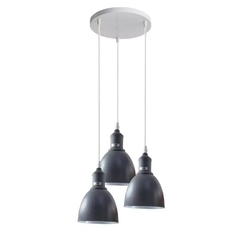 Picture of Vintage Industrial Pendant Ceiling Light with Triple Hanging Lamp Shade