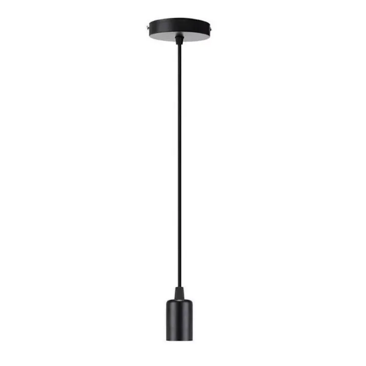 Picture of Modern Black Ceiling Rose,Pendant Light Fitting, 3 Core PVC Flex Corded E27 Lamp Holder, Suspended Pendant Ceiling Light Fitting 