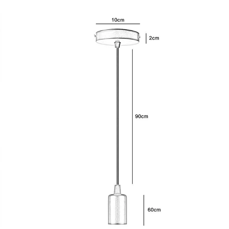 Picture of Modern White Ceiling Rose Pendant Light Fitting 3 Core PVC Flex Corded E27 Lamp Holder Suspended Pendant Ceiling Light Fitting
