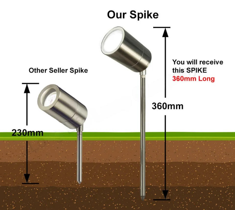 Picture of Modern Stainless Steel Garden Spike light Adjustable Outdoor Ground Spike Spot Lights Garden Patio Path Lighting