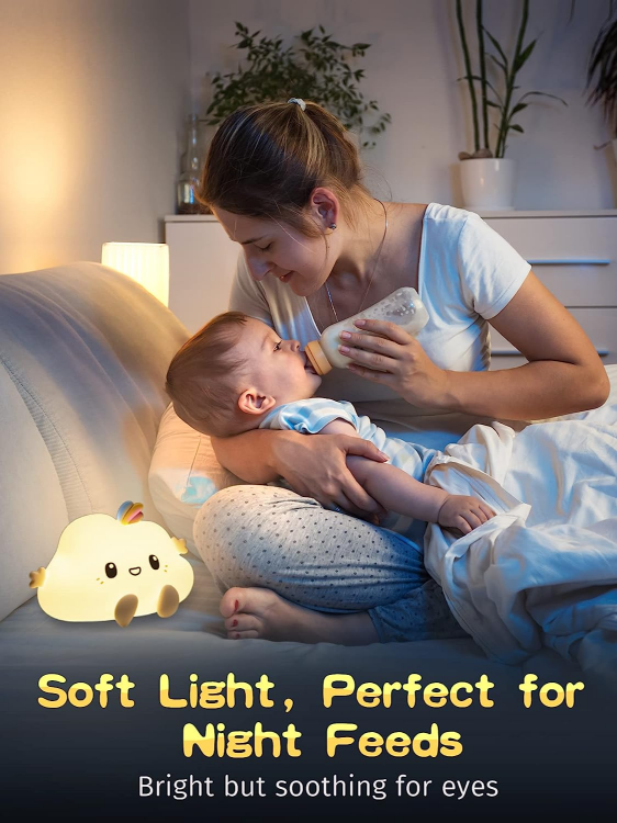 Picture of Cute Cloud Night Light Kids【16 Colors+Remote】Baby Night Light Baby, Dimmable Kids Night Light Lights