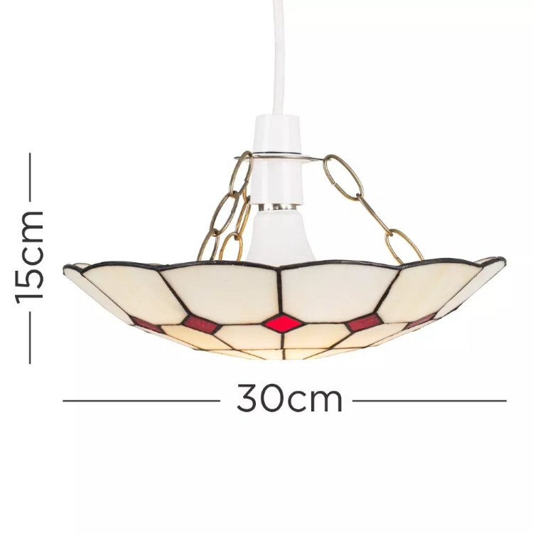 Picture of Tiffany Style Lampshade Ceiling Light Shade Pendant Stained Glass Home Lighting