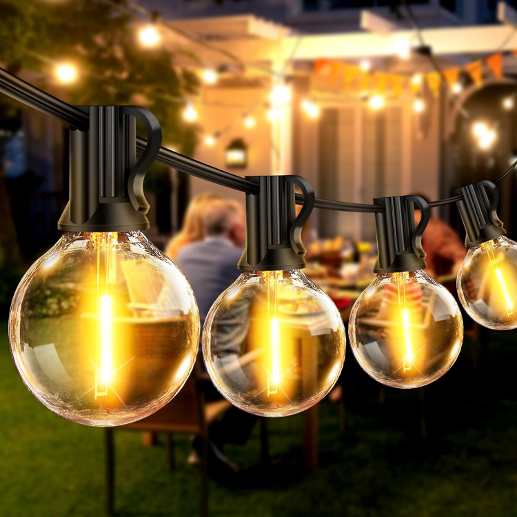 Picture of Outdoor String Lights 65.5ft Garden Festoon Light Mains Powered with 30+2 Shatterproof G40 LED Bulbs, Waterproof Hanging Patio Lighting