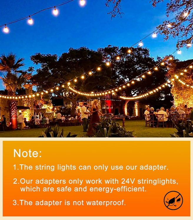 Picture of Outdoor String Lights 65.5ft Garden Festoon Light Mains Powered with 30+2 Shatterproof G40 LED Bulbs, Waterproof Hanging Patio Lighting