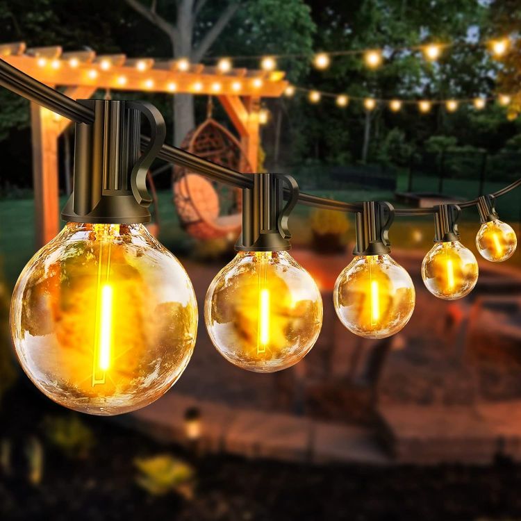 Picture of Festoon Lights Outdoor Mains Powered - 33Ft 10m G40 Garden String Lights with Shatterproof LED Bulbs Waterproof