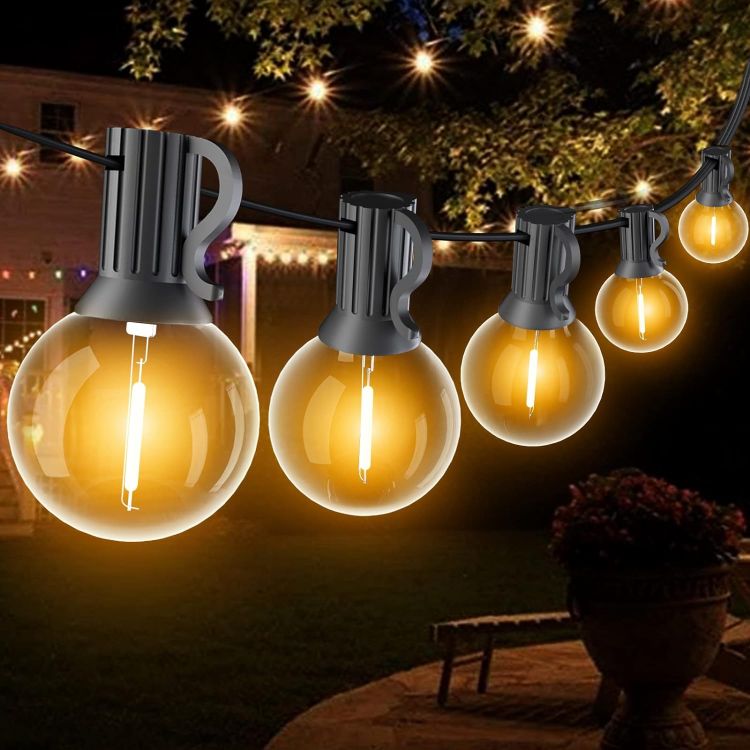 Picture of Outdoor String Lights Mains Powered, 60FT G40 LED Festoon Lights Outdoor, IP45 Waterproof Globe Garden String Lighting with 30+1 Bulbs