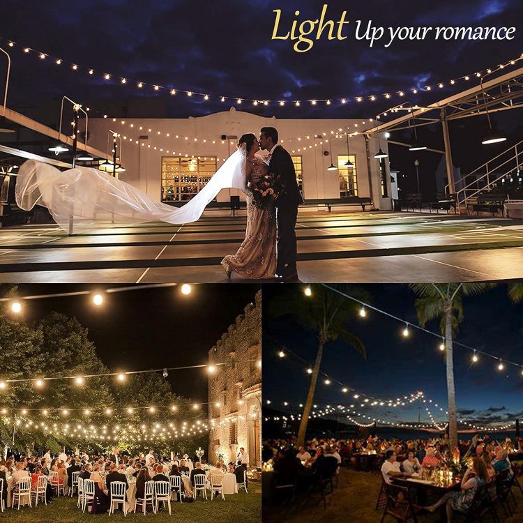 Picture of Outdoor String Lights Mains Powered, Festoon Lights 35FT G40 25+3 LED Hanging Lights, IP44 Waterproof Indoor/Outdoor