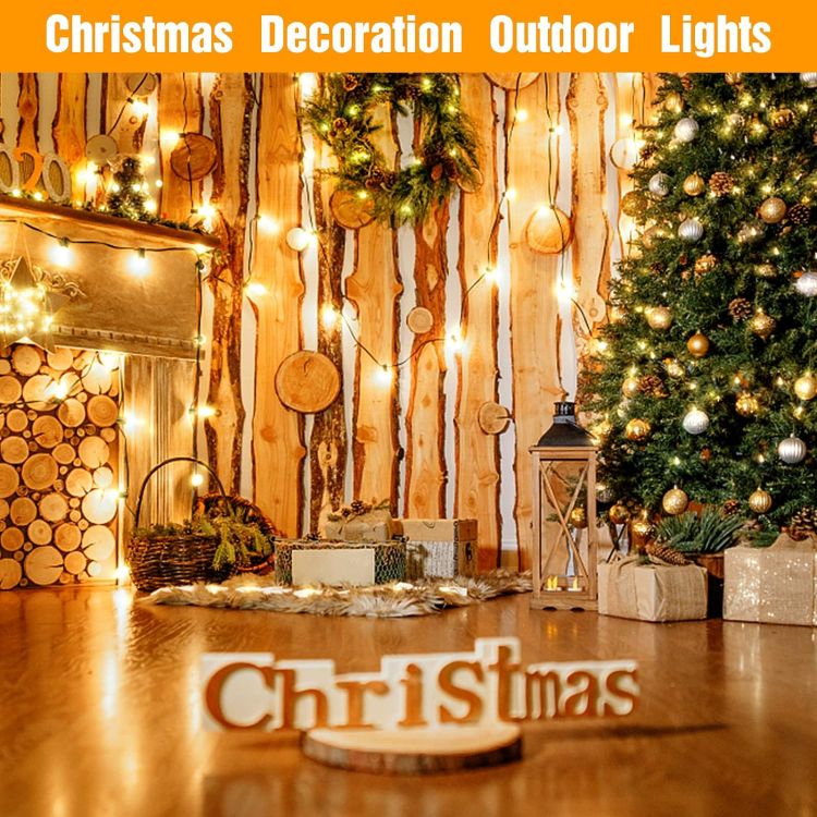 Picture of Outdoor LED String Lights Mains Powered 45.7M/150FT,Garden Festoon Lights with 75+2 G40 Plastic Bulbs,Waterproof Connectable Hanging Lights