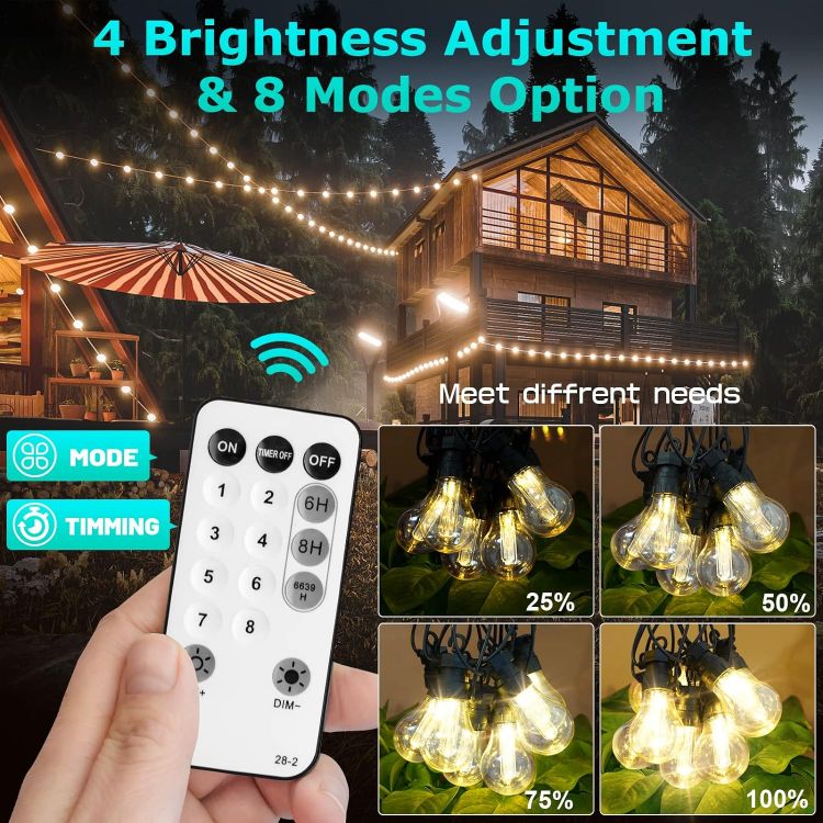 Picture of Festoon Lights Outdoor, 17M/55.77FT Connectable Outdoor String lights Mains Powered with Edsion Shatterproof Bulbs