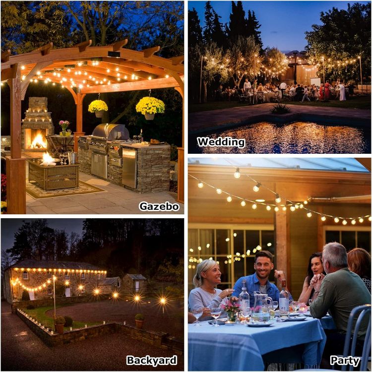 Picture of Festoon Lights Outdoor, 17M/55.77FT Connectable Outdoor String lights Mains Powered with Edsion Shatterproof Bulbs