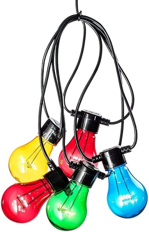 Picture of 20x Multicoloured LED Festoon Lights - Clear Bulbs - E27 - Indoor/Outdoor - 2379-500