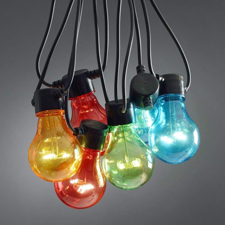 Picture of 20x Multicoloured LED Festoon Lights - Clear Bulbs - E27 - Indoor/Outdoor - 2379-500