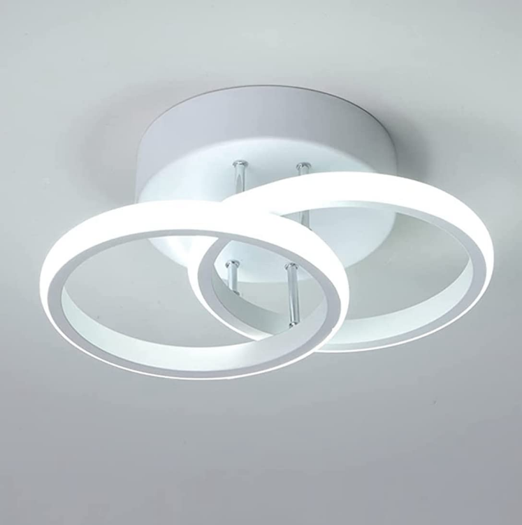 Picture of 18W Modern LED Ceiling Light, Dual Circle, Warm & Cool White, for Bedroom & More