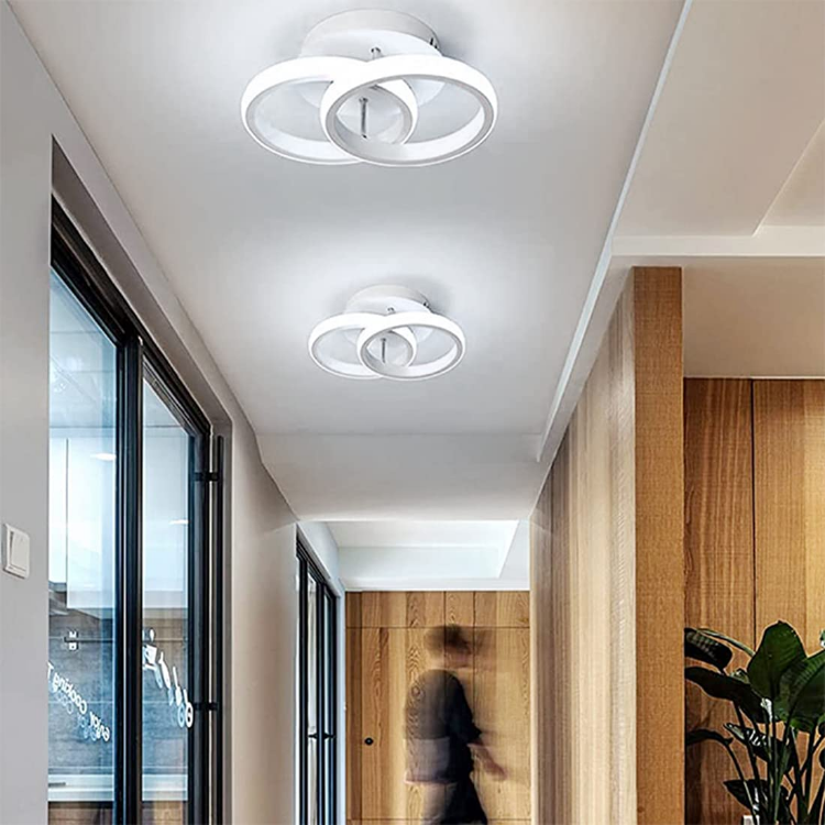 Picture of 18W Modern LED Ceiling Light, Dual Circle, Warm & Cool White, for Bedroom & More