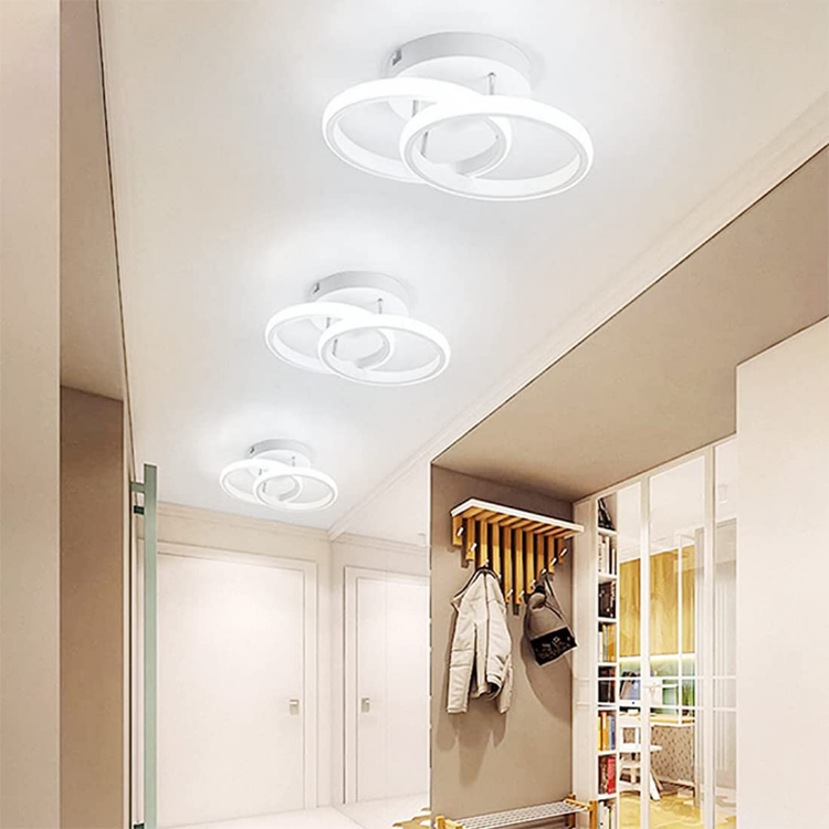 Picture of 18W Modern LED Ceiling Light, Dual Circle, Warm & Cool White, for Bedroom & More