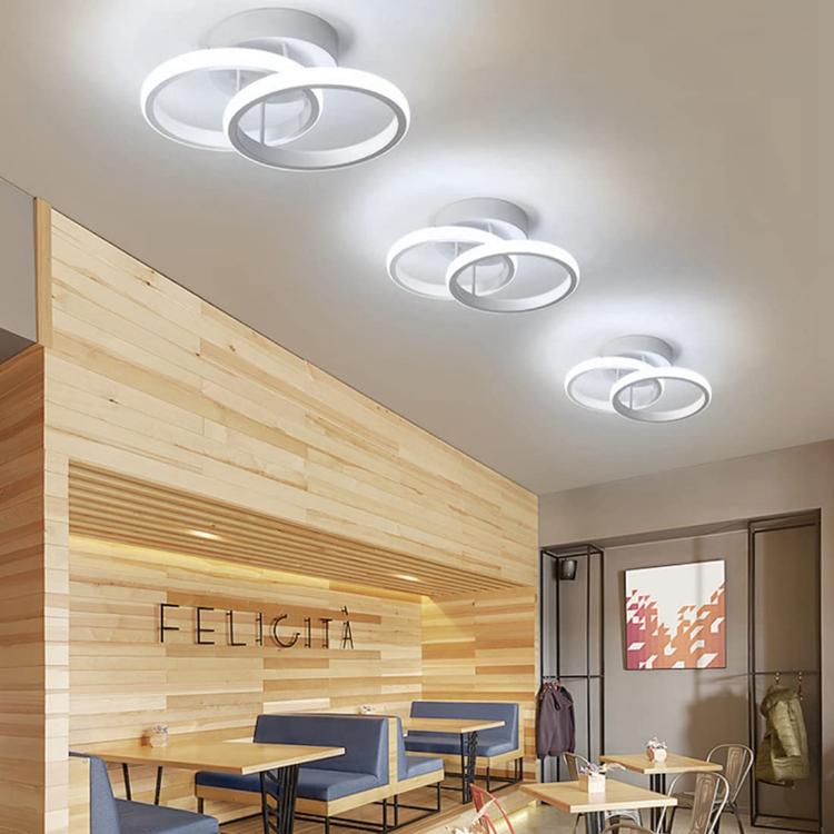 Picture of 18W Modern LED Ceiling Light, Dual Circle, Warm & Cool White, for Bedroom & More