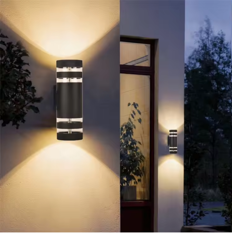 Picture of Outdoor Waterproof Cylinder Up Down Wall Sconce Outside Porch Wall Mounted Exterior Led Wall Lamp Lighting With E27 GU10 Holder